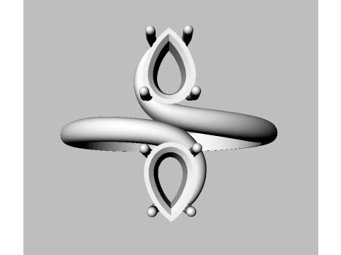 Gemstones Ring 3D Print Model