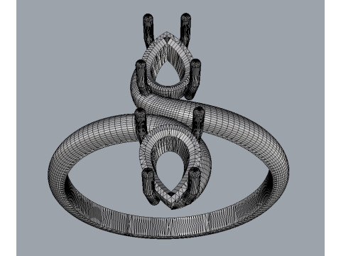 Gemstones Ring 3D 프린트 모델