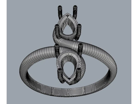 Gemstones Ring 3D Print Model