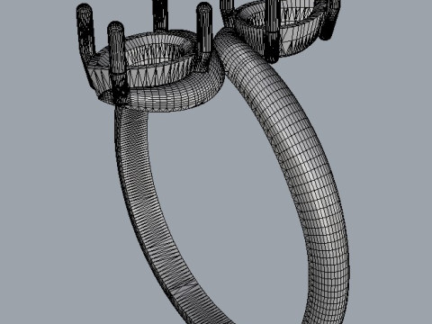Gemstones Ring 3D 프린트 모델