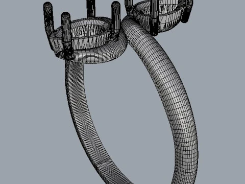 Gemstones Ring 3D Print Model