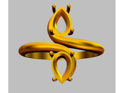 Gemstones Ring 3D Print Model