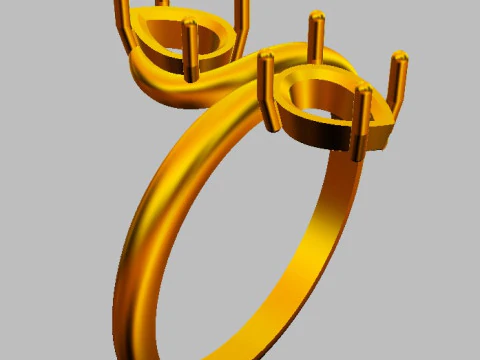 Gemstones Ring 3D Print Model