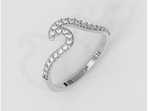 Diamond Wave Ring 3D Принт Модель