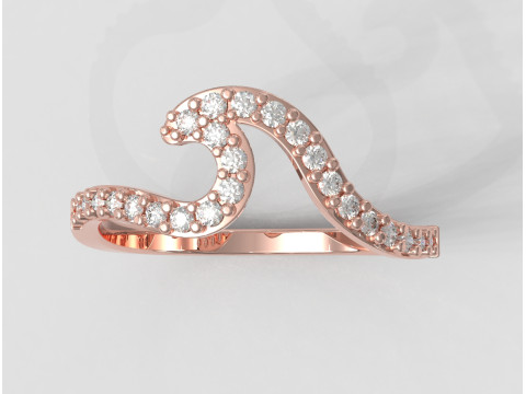 Diamond Wave Ring 3D Принт Модель