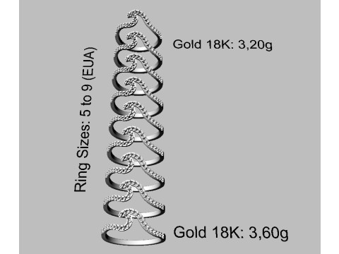 Diamond Wave Ring 3D Принт Модель
