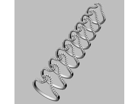 Diamond Wave Ring 3D Принт Модель