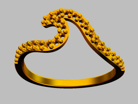 Diamond Wave Ring 3D Принт Модель