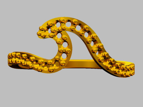 Diamond Wave Ring 3D Принт Модель