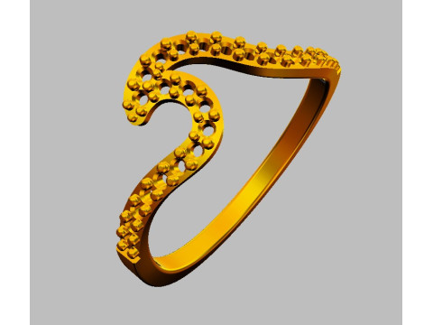 Diamond Wave Ring 3D Принт Модель