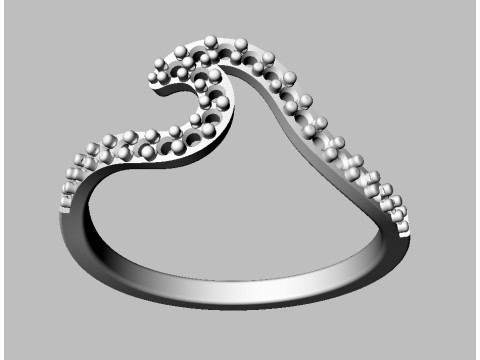 Diamond Wave Ring 3D Принт Модель