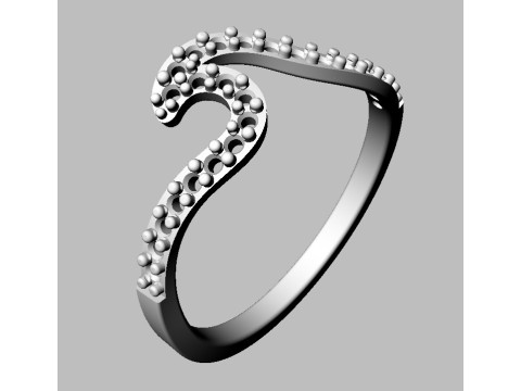 Diamond Wave Ring 3D Принт Модель