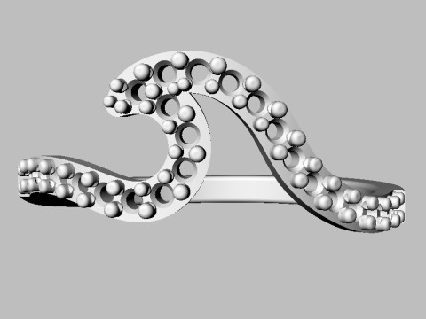Diamond Wave Ring 3D Принт Модель