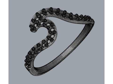 Diamond Wave Ring 3D Принт Модель