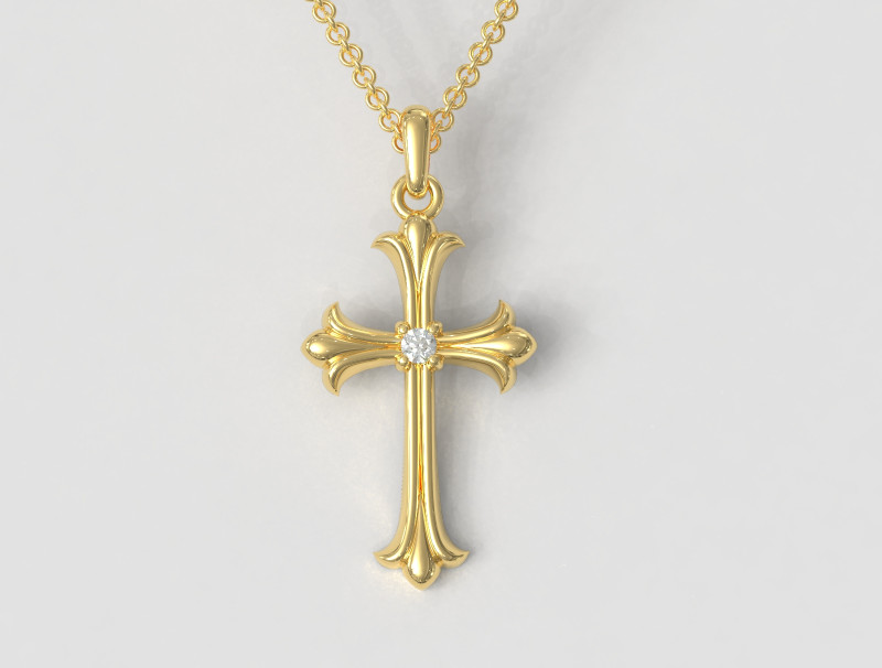 Gothic Cross Pendant 3D Принт Модель .c4d .max .obj .3ds .fbx .stl .blend