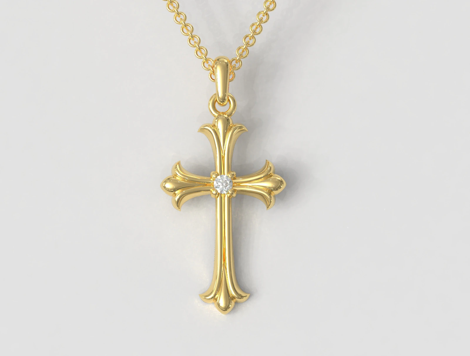 Gothic Cross Pendant 3D Print Model .c4d .max .obj .3ds .fbx .stl .blend 