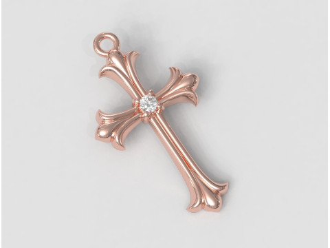 Gothic Cross Pendant 3D Принт Модель