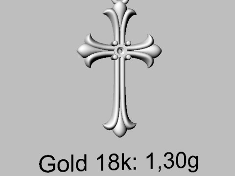 Gothic Cross Pendant 3D Принт Модель