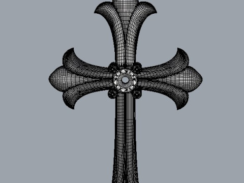 Gothic Cross Pendant 3D Принт Модель