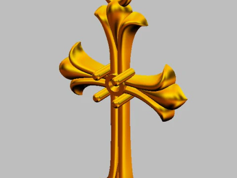 Gothic Cross Pendant 3D Print Model