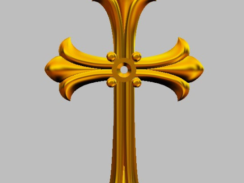 Gothic Cross Pendant 3D Принт Модель