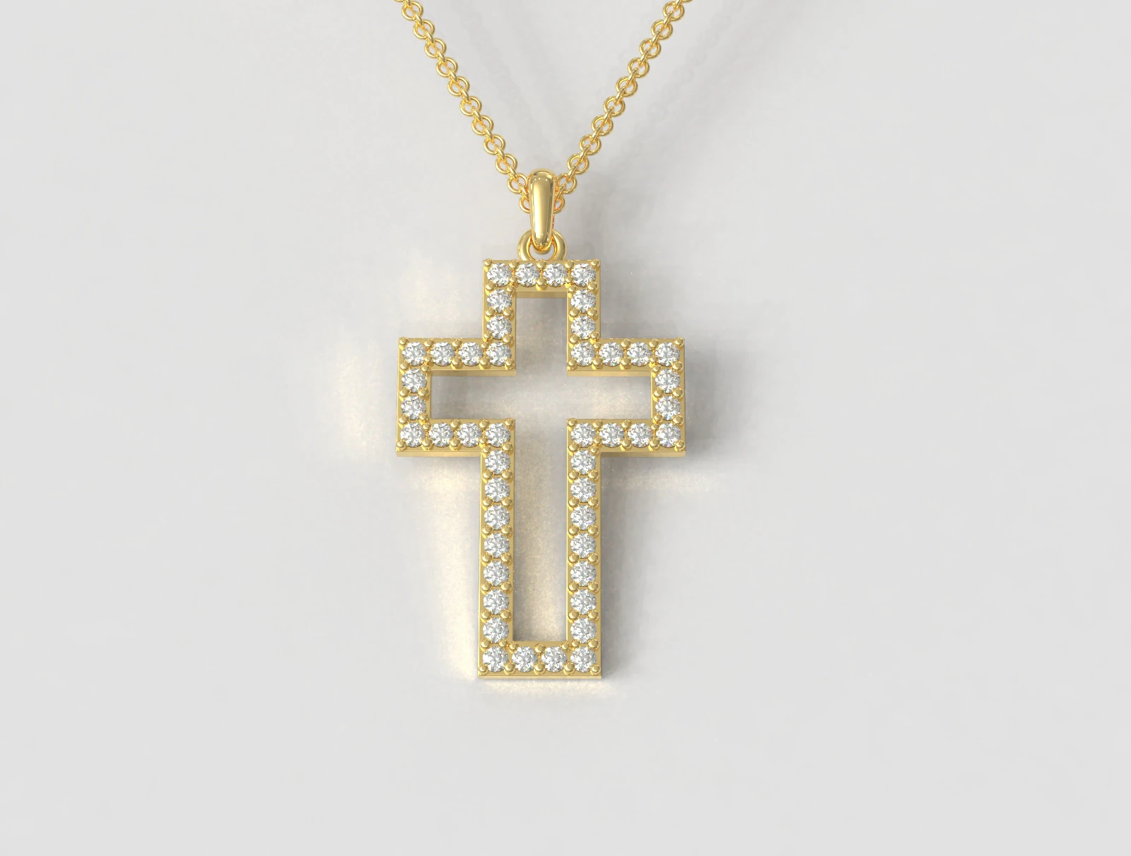 Diamond Cross Pendant 3D Print Model .c4d .max .obj .3ds .fbx .stl .blend 