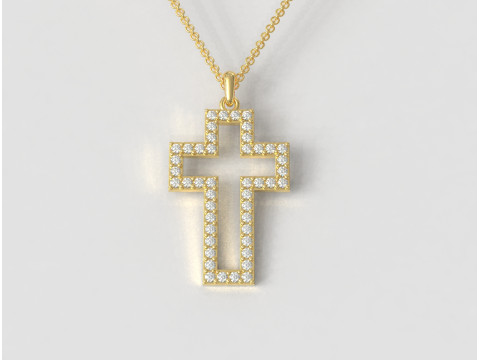 Diamond Cross Pendant 3Dプリントモデル
