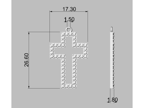 Diamond Cross Pendant 3D Принт Модель
