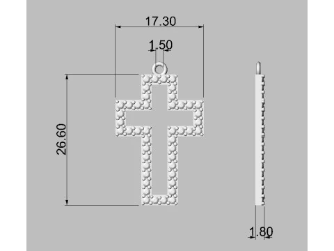 Diamond Cross Pendant 3D Print Model