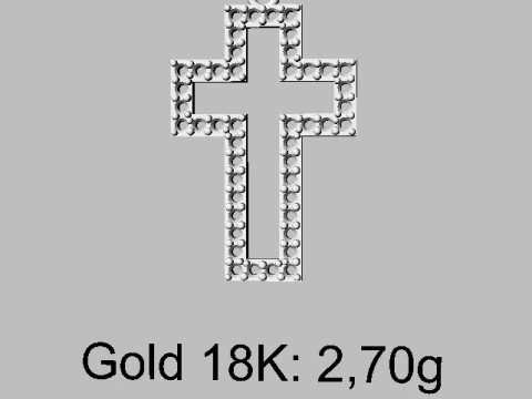 Diamond Cross Pendant 3D Print Model