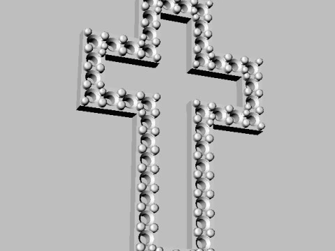 Diamond Cross Pendant 3D Print Model