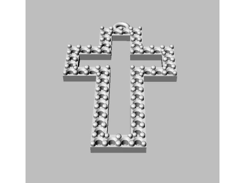 Diamond Cross Pendant 3D Print Model