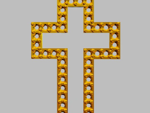 Diamond Cross Pendant 3D Print Model