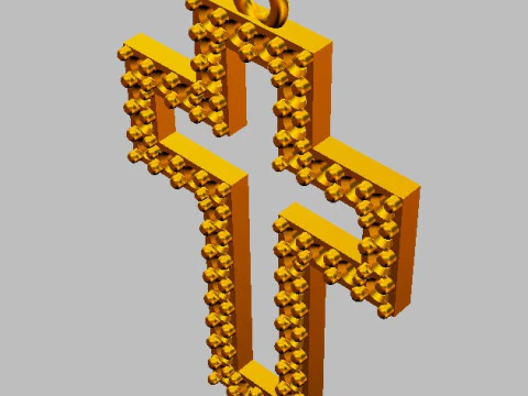 Diamond Cross Pendant 3D Print Model