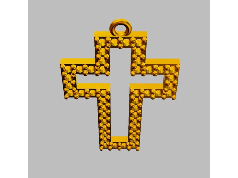 Diamond Cross Pendant 3D Print Model