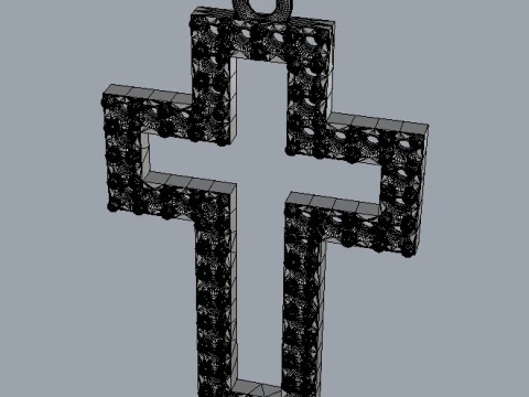 Diamond Cross Pendant 3D Print Model
