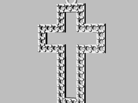 Diamond Cross Pendant 3D Print Model