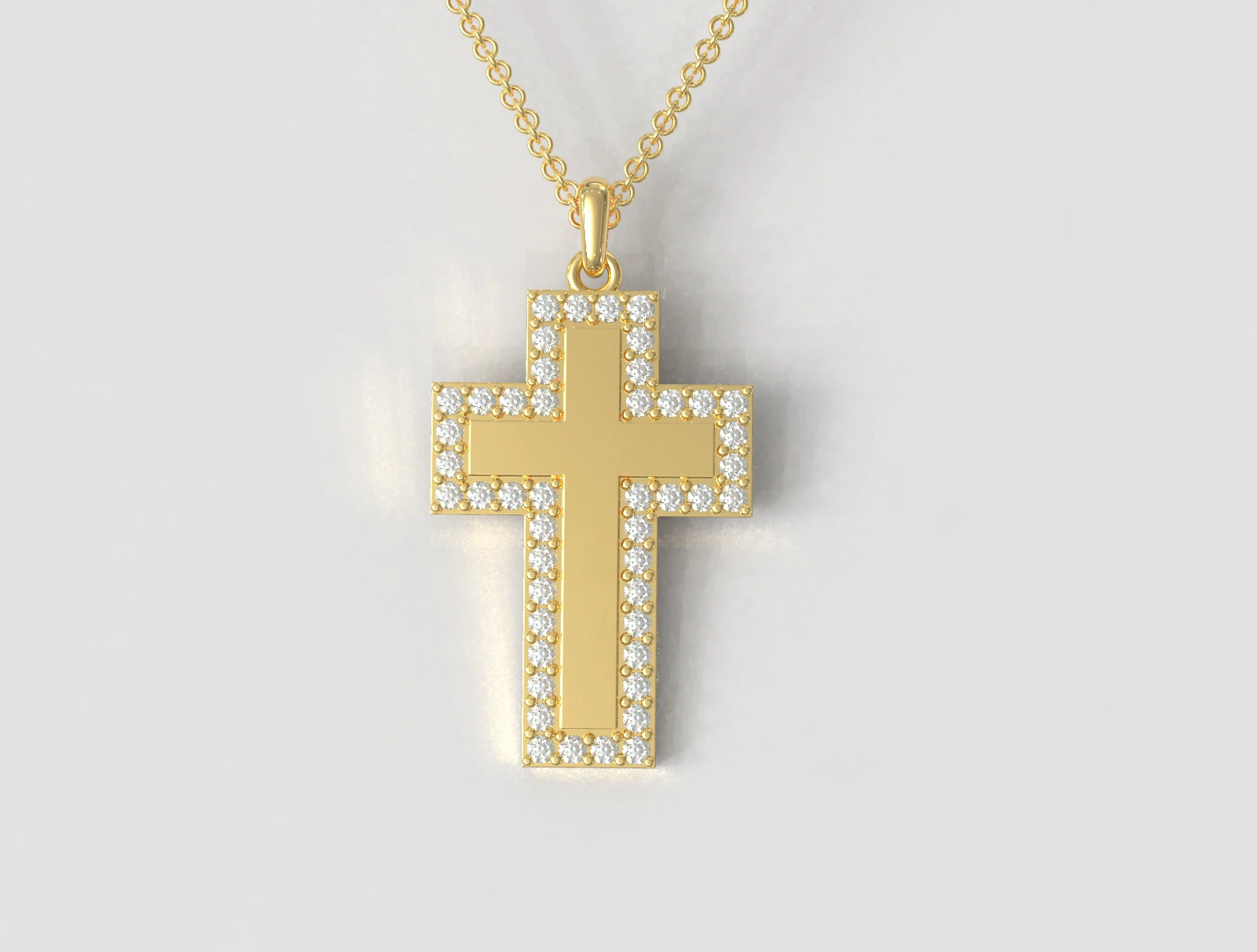 Diamond Cross Pendant 3D Print Model .c4d .max .obj .3ds .fbx .stl .blend