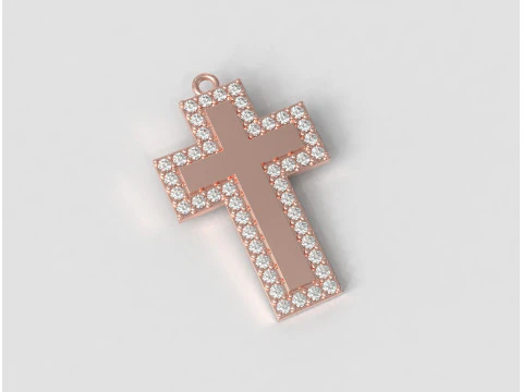 Diamond Cross Pendant 3D Print Model