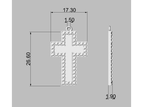 Diamond Cross Pendant 3D 프린트 모델