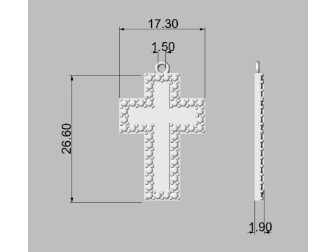 Diamond Cross Pendant 3D Print Model