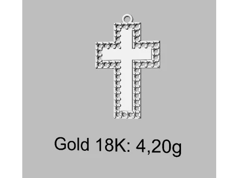 Diamond Cross Pendant 3D Print Model