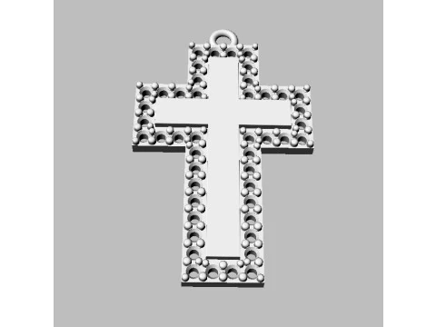 Diamond Cross Pendant 3D Print Model