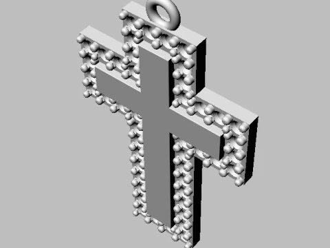 Diamond Cross Pendant 3D Print Model