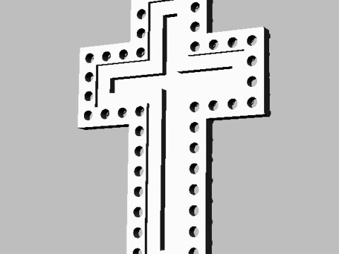 Diamond Cross Pendant 3D Print Model