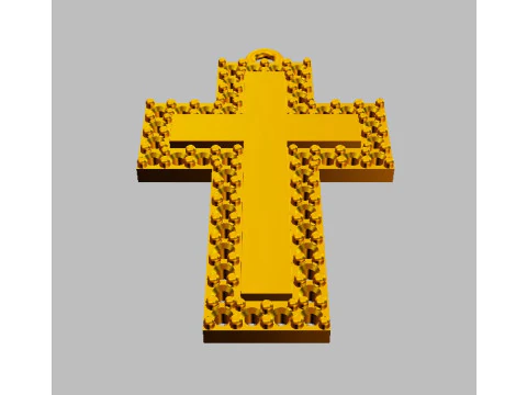 Diamond Cross Pendant 3D Print Model