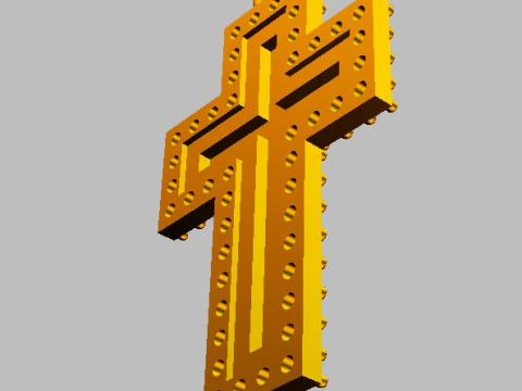 Diamond Cross Pendant 3D Print Model