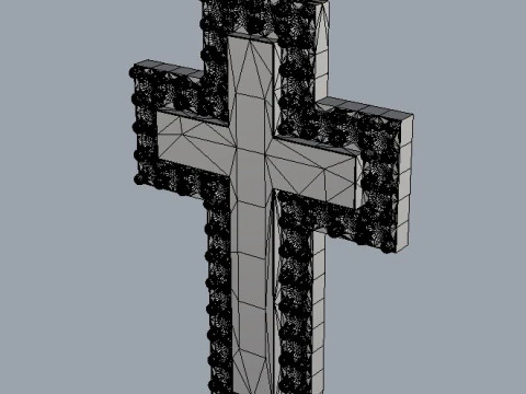 Diamond Cross Pendant 3D Print Model