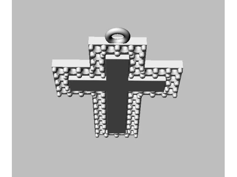 Diamond Cross Pendant 3D Print Model