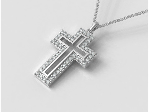 Diamond Cross Pendant Modelo de Impressão 3D